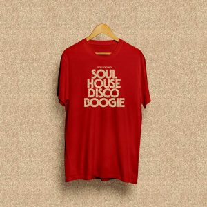 Gold Glitter Soul House Disco Boogie Red T Shirt