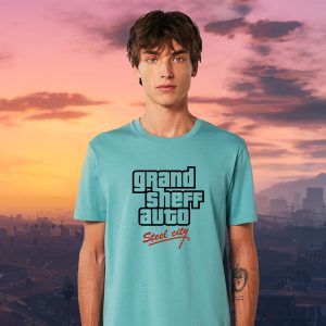 GTA Grand Sheff Auto Steel City Sheffield Teal T-Shirts