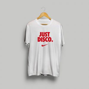 Just Disco T-shirt White and red print
