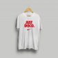 Just Disco T-shirt White and red print