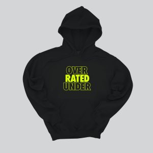 Overrated Hoodie Black with Lime print