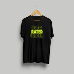 Overrated T-shirt Black with Lime print