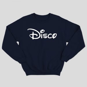 Disco Sweater Navy with white print