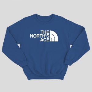 The North's Ace Sweater Royal Blue with white print large logo