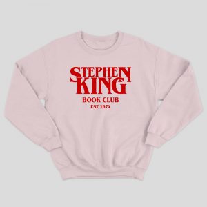 Stephen King book club sweater - Pink with Red print