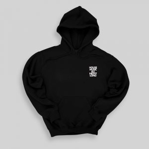 House music all night long hoodie - Black white with front print