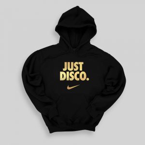 Just Disco Hoodie Black with Gold Foil print