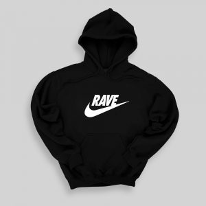 Rave Hoodie Black White