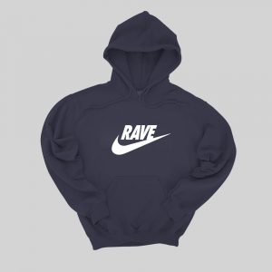 Rave Hoodie Shark Grey with White print